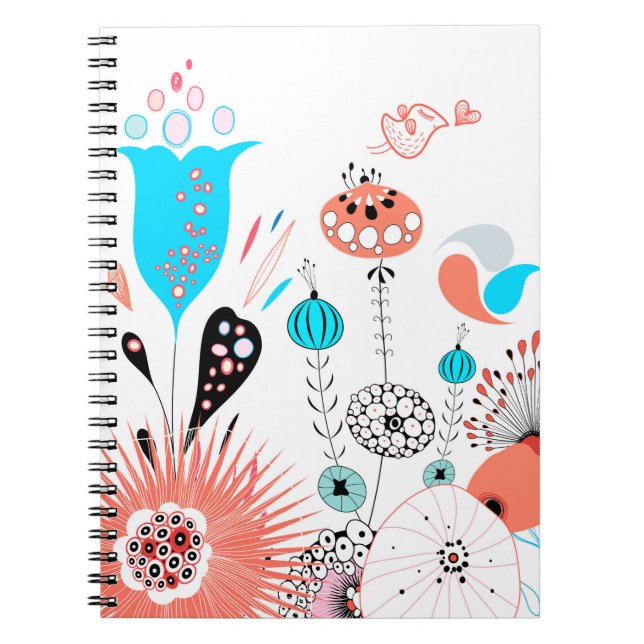 Fantasy Flowers and Birdie Notebook (Front)