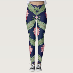 Fantasy Flowers: Dark Indian Motifs Leggings