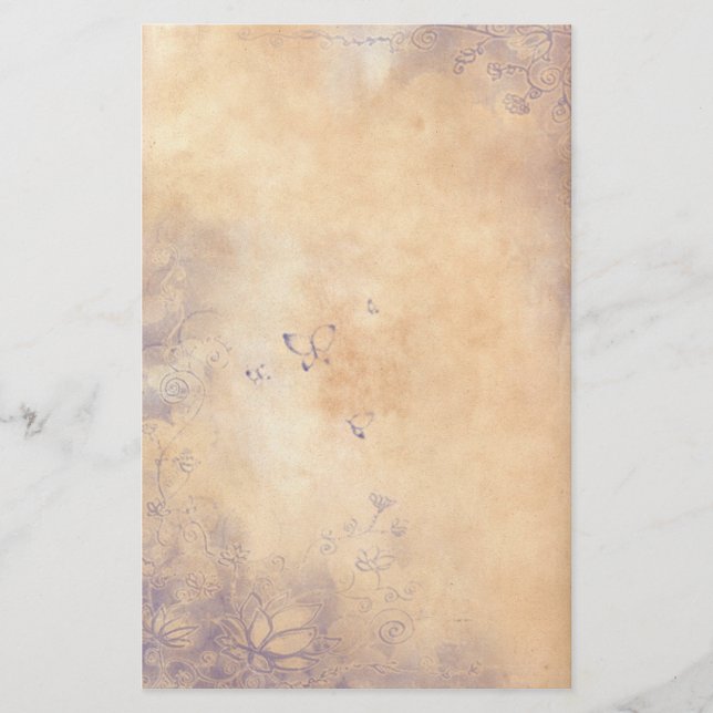 Fantasy Flowers - Purple Stationery (Front)