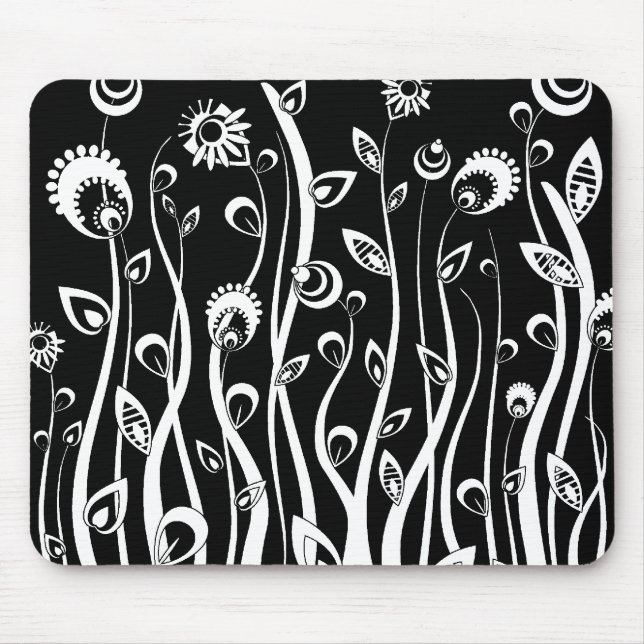 fantasy flowers_white mouse pad (Front)