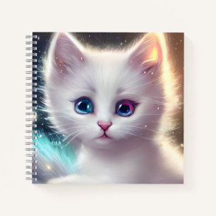 Fantasy Fluffy White Cat Notebook