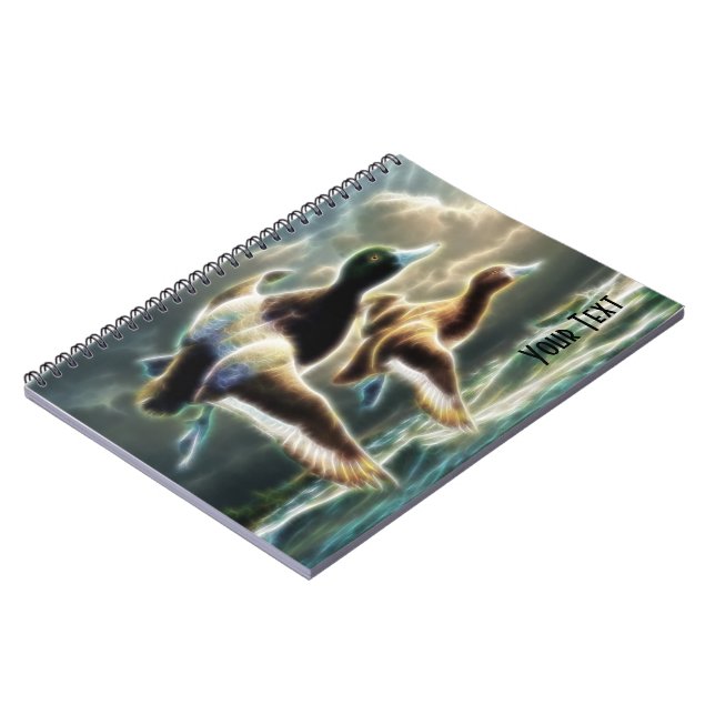 Fantasy Flying Mallard Ducks Notebook (Left Side)