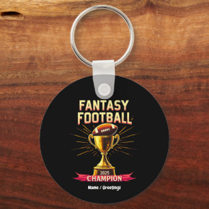 Fantasy Football 2025 Funny Champ Football Design Keychain
