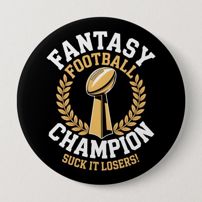 Fantasy Football Champion 4 Inch Round Button (Front)