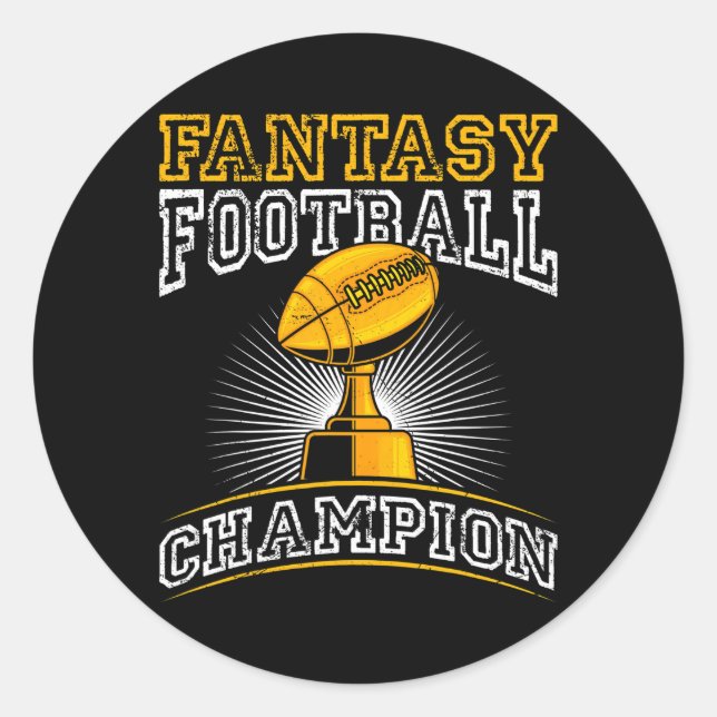 Fantasy Football Champion Classic Round Sticker (Front)