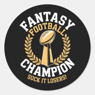 Fantasy Football Champion Classic Round Sticker