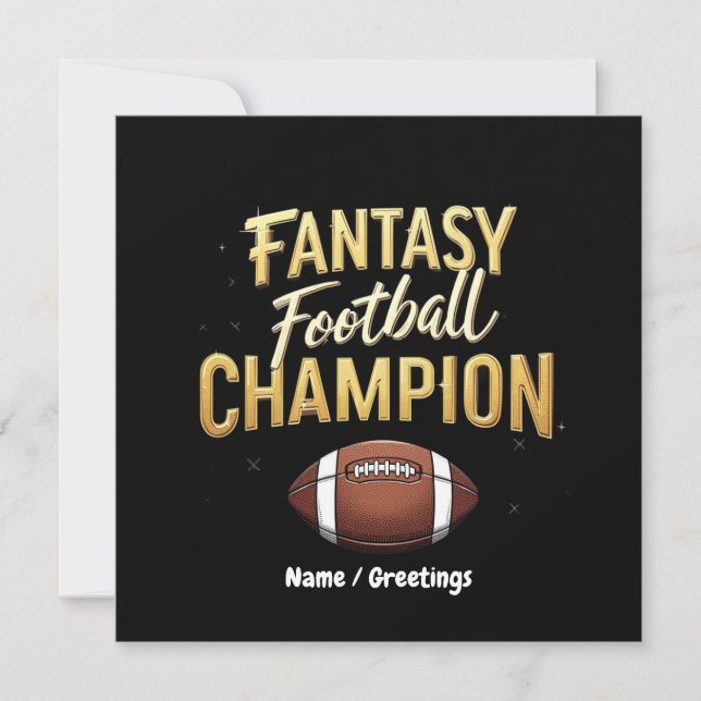 Fantasy Football Champion Dominate Like A Pro Invitation (Front)