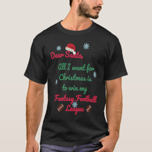 Fantasy Football Christmas Champion Winner Draught T-Shirt