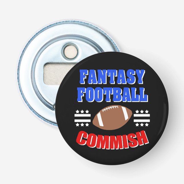 Fantasy football commish beer bottle opener (Front)