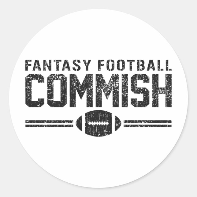 Fantasy Football Commish Classic Round Sticker (Front)