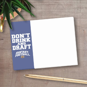 Fantasy Football Don't Drink and Draught - Navy Bl Post-it Notes