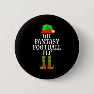 Fantasy Football Elf Apparel Men Boy Kid Christmas 2 Inch Round Button