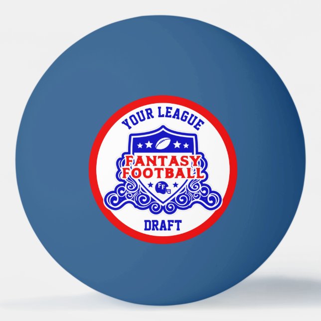 Fantasy Football Emblem Draught Pick Lottery Ping Pong Ball (Front)