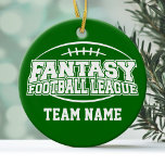 Fantasy Football - Funny Sports Gift Ceramic Ornament<br><div class="desc">Team Colour: Green. Now you can customize this with your team name. Everyone knows that you are a champion in your league.</div>