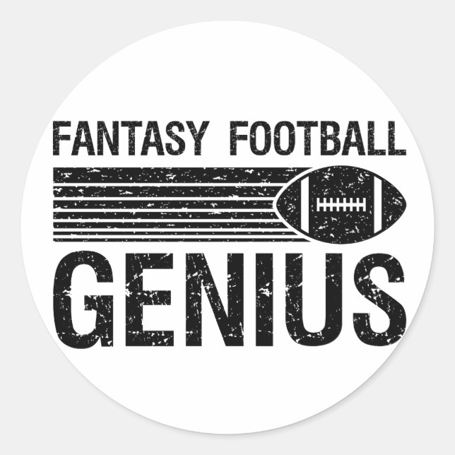 Fantasy Football Genius 1 Classic Round Sticker (Front)