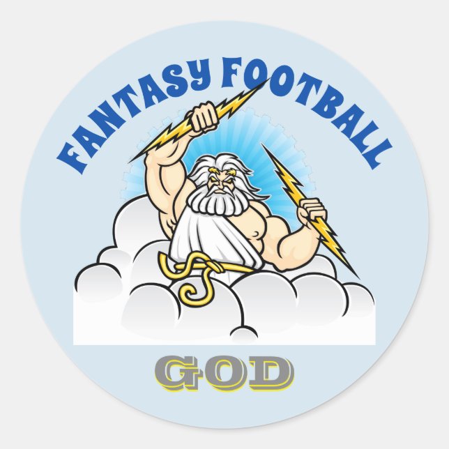 Fantasy Football GOD Classic Round Sticker (Front)