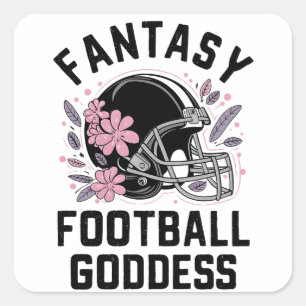 Fantasy Football Goddess Sports League Draught Square Sticker
