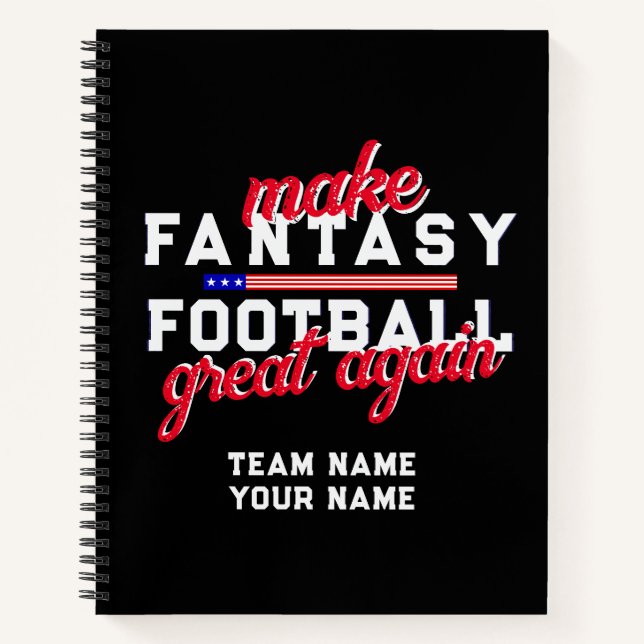 Fantasy Football Great Again B Draught Commissione Notebook (Front)
