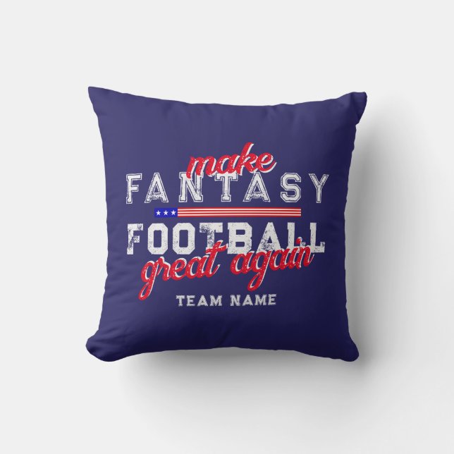 Fantasy Football Great Again Draught Commissioner Throw Pillow (Front)