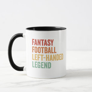Fantasy Football Left Handed Legend Funny Retro  Mug