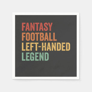 Fantasy Football Left Handed Legend Funny Retro  Napkin