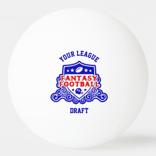 Fantasy Football Logo Draught Pick Lottery Ping Pong Ball (Front)