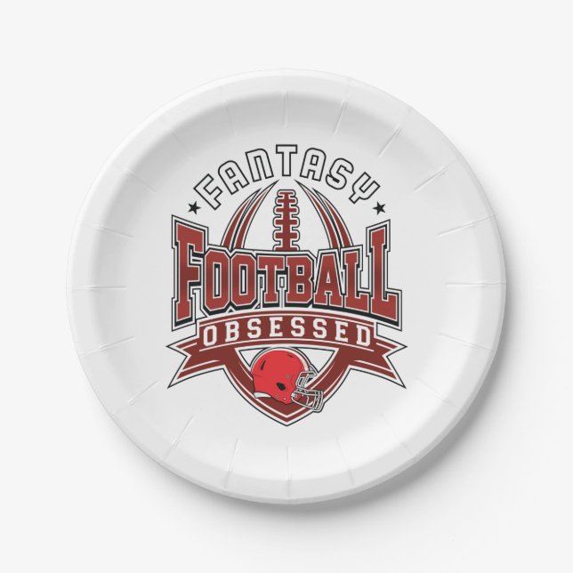 Fantasy Football Obsessed FFL League Paper Plate (Front)
