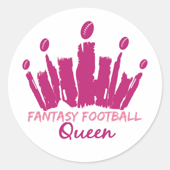 Fantasy Football Queen Classic Round Sticker (Front)