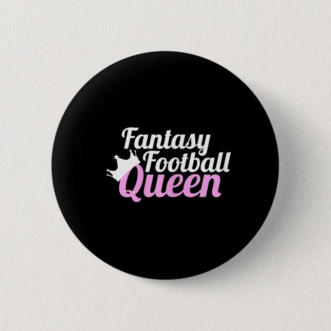 Fantasy Football Queen  Fun  2 Inch Round Button (Front)
