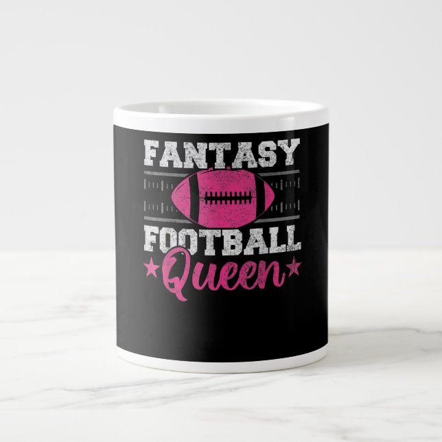 Fantasy Football Queen Funny Game Day Fantasy gift Large Coffee Mug (Front)
