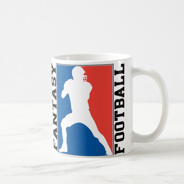 Fantasy Football, red white and blue Logo Coffee Mug (Right)