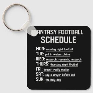 Fantasy Football Schedule Night Football Favorite  Keychain