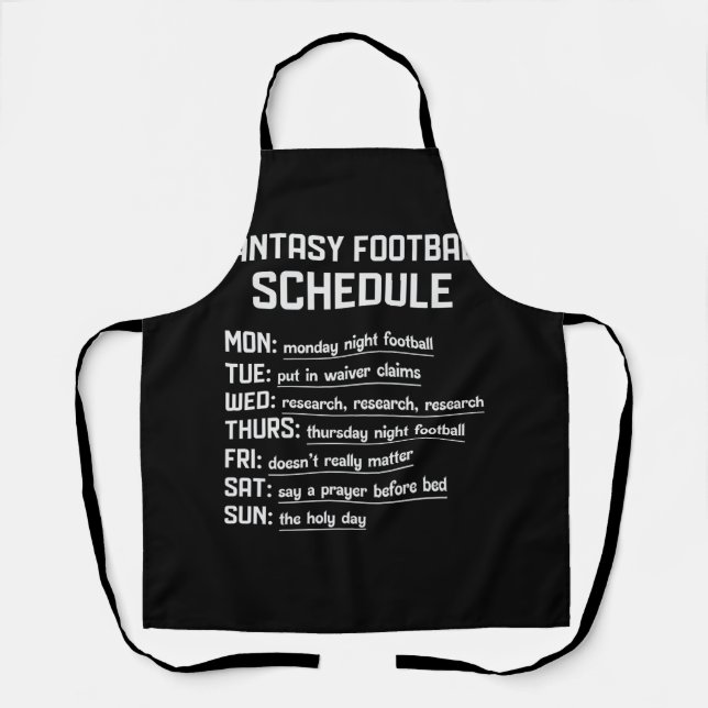 Fantasy Football Schedule Night Football Favourite Apron (Front)