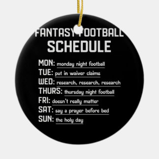Fantasy Football Schedule Night Football Favourite Ceramic Ornament