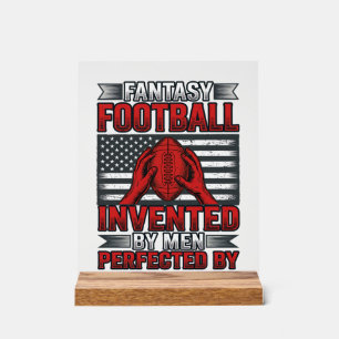 Fantasy Football Vintage Basketball Flag Shirt Des Acrylic Sign