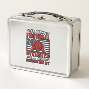 Fantasy Football Vintage Basketball Flag Shirt Des Metal Lunch Box