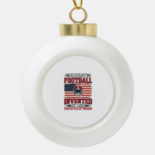 Fantasy Football Women Vintage Sports Shirt_1 Ceramic Ball Christmas Ornament