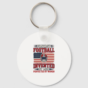 Fantasy Football Women Vintage Sports Shirt_1 Keychain