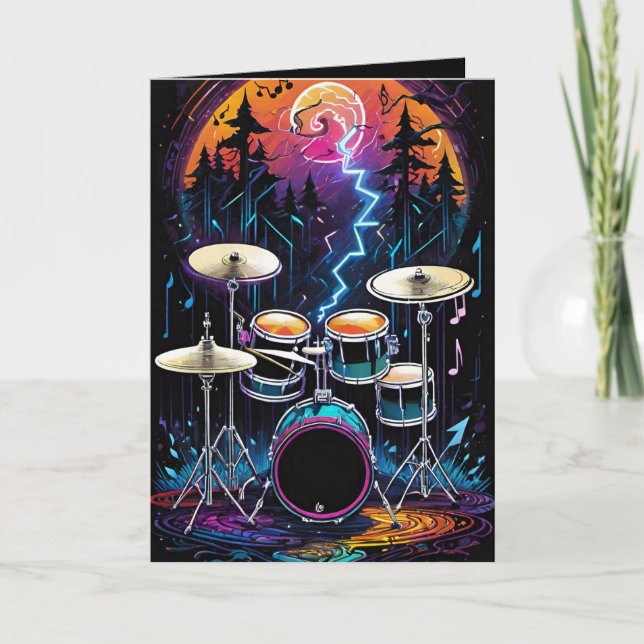 Fantasy Forest Drum Set Blank Card (Front)