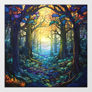 Fantasy Forest Stained Glass Window Cling