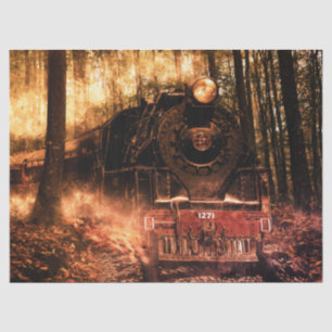 fantasy forest train tissue paper