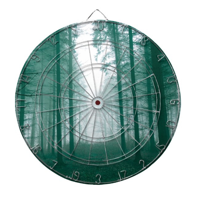 Fantasy forest with fog in Green Dartboard (Front)