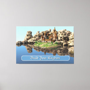 Fantasy Fortress Motivational Quote Art Canvas Print