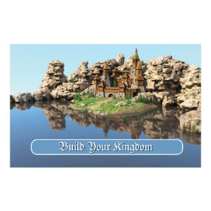 Fantasy Fortress Motivational Quote Art Photo Print