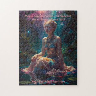 Fantasy Girl at a pond quiet time Jigsaw Puzzle