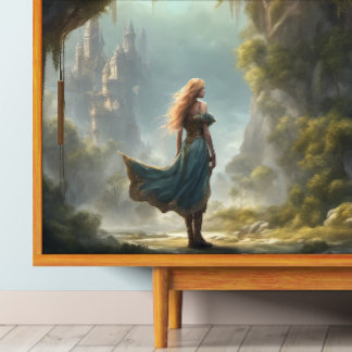 Fantasy Girl with Castle Decoupage Tissue Paper