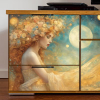Fantasy Girl with Moons Decoupage