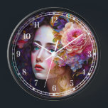Fantasy Glam Woman Pop Art Clock<br><div class="desc">Fantasy,  Sci-fi & Horror art by The Lunarium.</div>