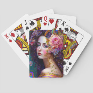 Fantasy Glam Woman Pop Art Playing Cards