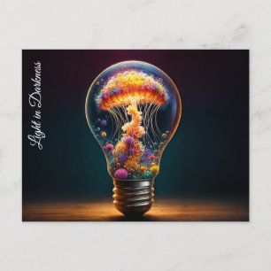 Fantasy glass bulb aquatic luminous creativity postcard